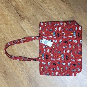 Vera Bradley Tote Holiday Cats Factory Style Essential Tote NWT
